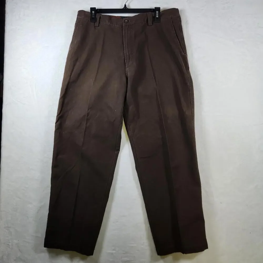 Izod Rock Washed Brown Denim Jeans Size 36x30 Surplus Cotton Relaxed
